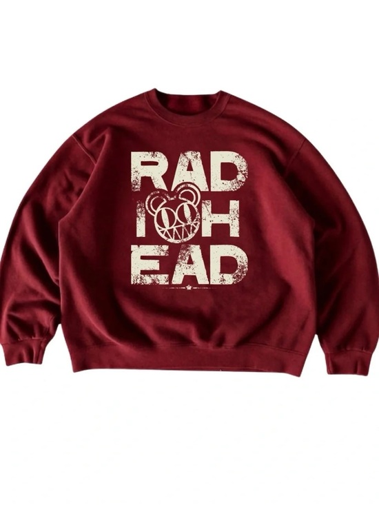 Gildan Tops - Gildan Red Radiohead Graphic Crewneck Sweatshirt, gift for fan